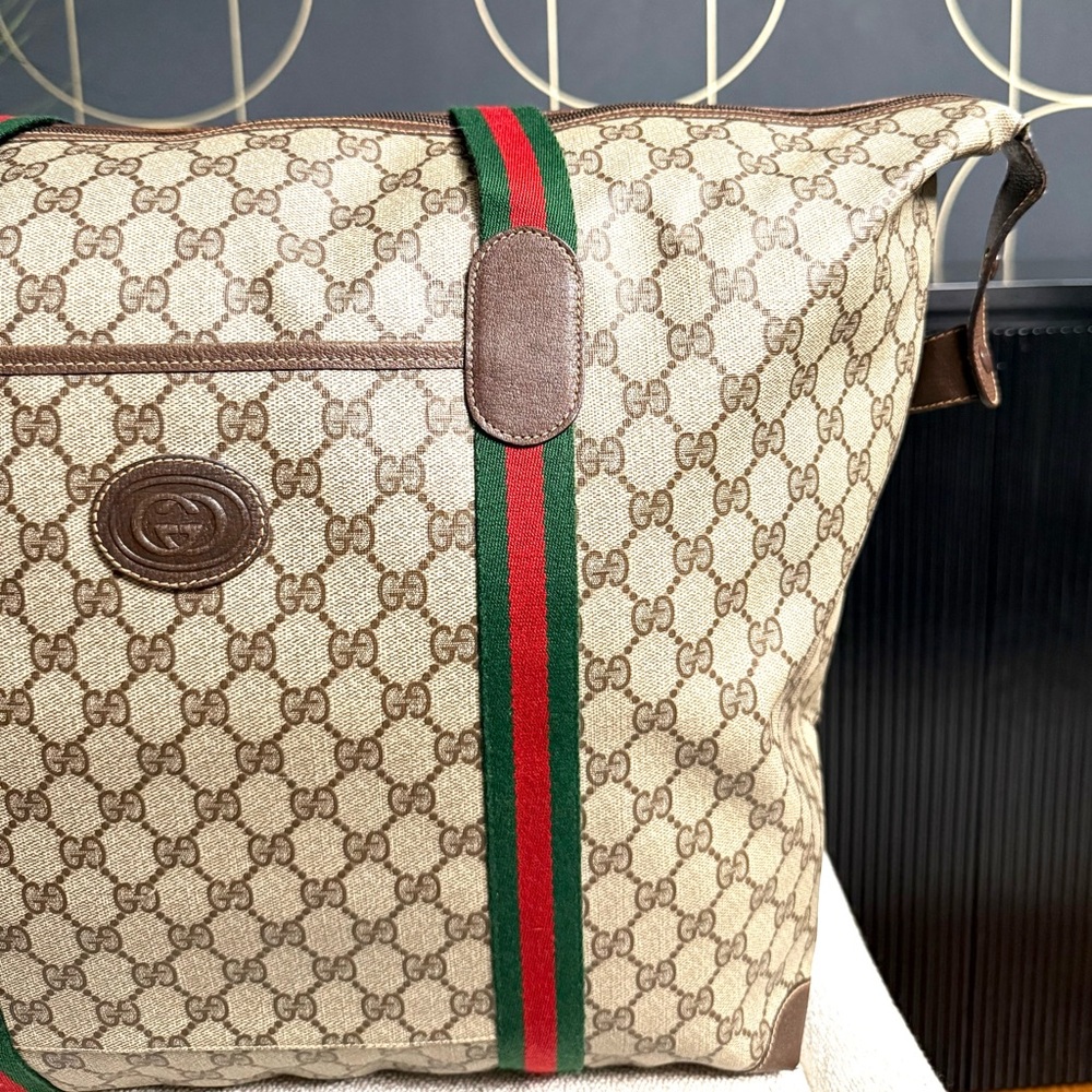 Authentic GUCCI travel bag/ XL tote bag brown monogram coated canvas large - Picture 4 of 16